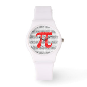 Original rote Zahl pi Tag mathematisches Symbol Armbanduhr
