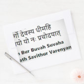 Original Sanskrit Text: Das Gayatri Mantra, Yoga Rechteckiger Aufkleber (Umschlag)