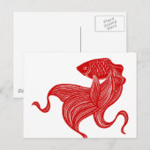 Original Schere-Cut Goldfish Postkarte (Vorne/Hinten)