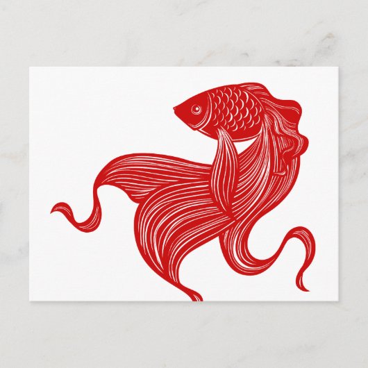 Original Schere-Cut Goldfish Postkarte (Vorderseite)
