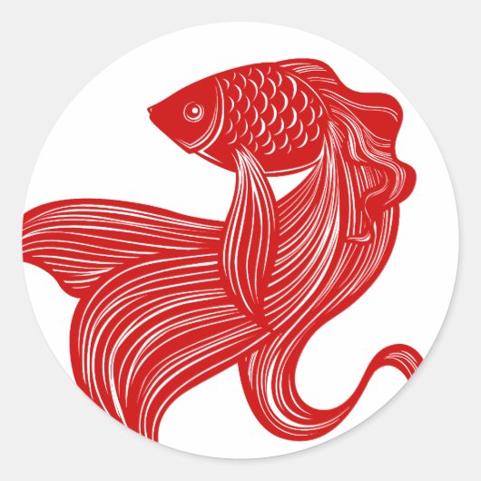 Original Scheren-Schnitt Goldfish Aufkleber (Vorderseite)
