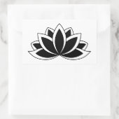 Original Schwarz-weiße buddhistische Symbol Lotus Rechteckiger Aufkleber (Tasche)