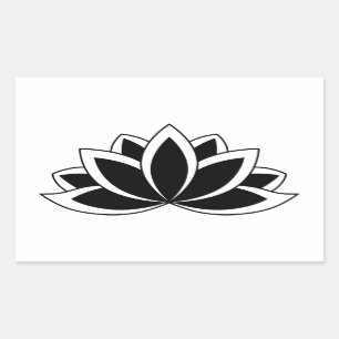 Original Schwarz-weiße buddhistische Symbol Lotus Rechteckiger Aufkleber