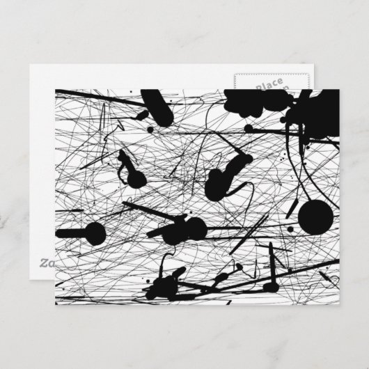 Original Schwarzer Spritzer Postkarte (Vorne/Hinten)