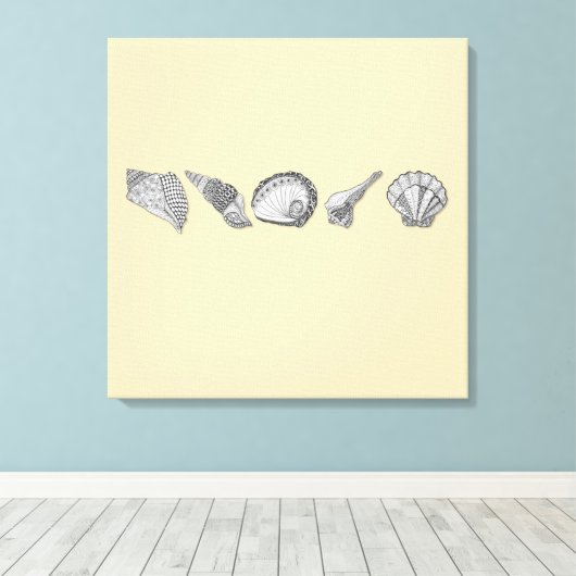 Original Seashell Art Wählen Sie Ihre Farbe Leinwanddruck (Insitu (Holzboden))