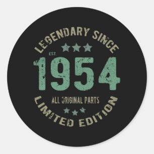 Original seit 1954 Vintage-Legende Geburtstagsgesc Runder Aufkleber