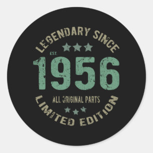 Original seit 1956 Vintage-Legende Geburtstagsgesc Runder Aufkleber