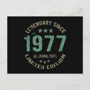 Original seit 1977 Vintage-Legende Geburtstagsgesc Postkarte