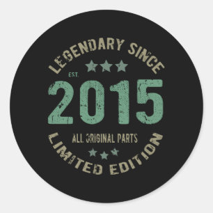 Original seit 2015 Vintage Legend Geburtstagsgesch Runder Aufkleber