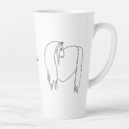 Original signiertes Pferd Herz Latte Tasse