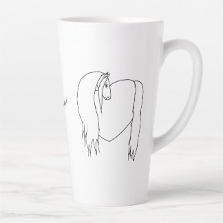 Original signiertes Pferd Herz Latte Tasse