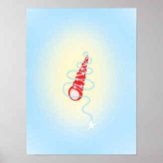 Original Simple Art Blue Conch Prints Poster