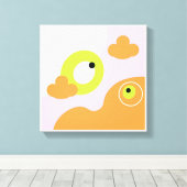 Original Simple Art Pink Bird Prints Leinwanddruck (Insitu (Holzboden))