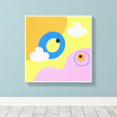 Original Simple Art Yellow Bird Prints Leinwanddruck (Insitu (Holzboden))