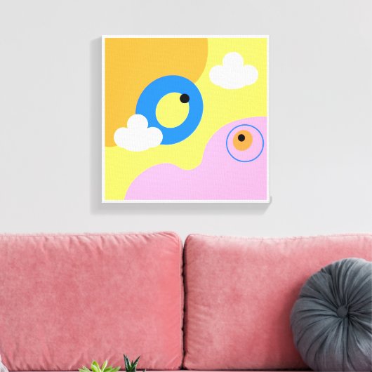 Original Simple Art Yellow Bird Prints Leinwanddruck (Insitu (Wohnzimmer))