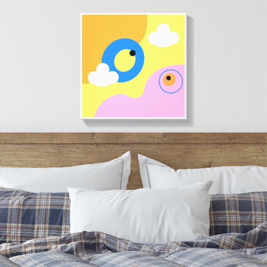 Original Simple Art Yellow Bird Prints Leinwanddruck (Insitu (Schlafzimmer))