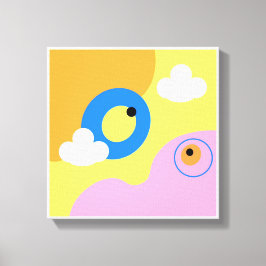 Original Simple Art Yellow Bird Prints Leinwanddruck