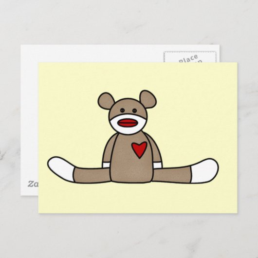 Original Sock Monkey Tshirts und Geschenke Postkarte (Vorne/Hinten)