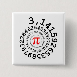 Original Spirale der Ziffern Pi Nummer 3,14... Button