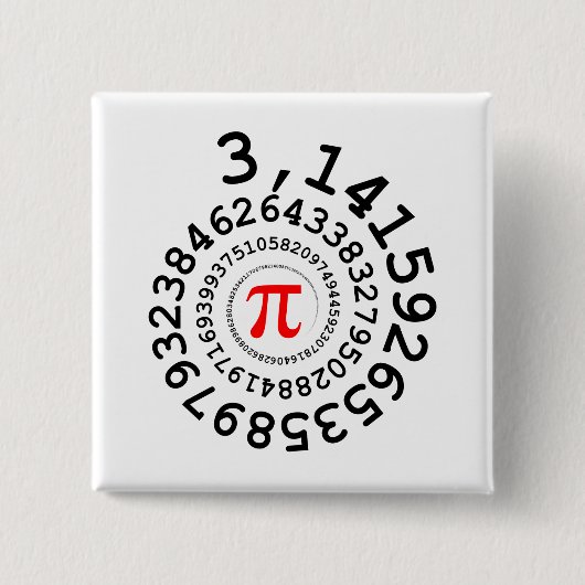 Original Spirale der Ziffern Pi Nummer 3,14... Button (Vorderseite)