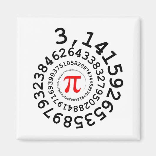 Original Spirale der Ziffern Pi Nummer 3,14... Magnet (Vorne)