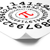 Original Spirale der Ziffern Pi Nummer 3,14... Poster (Ecke)