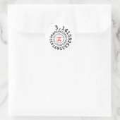Original Spirale der Ziffern Pi Nummer 3,14... Runder Aufkleber (Tasche)