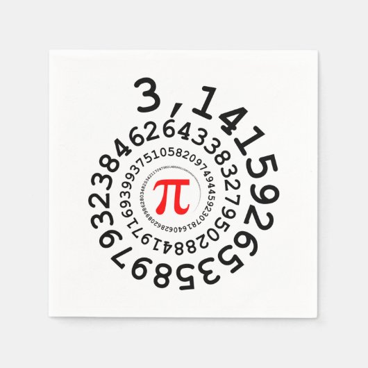 Original Spirale der Ziffern Pi Nummer 3,14... Serviette (Vorderseite)