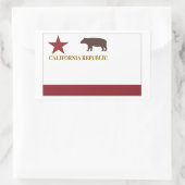 Original-Staatsflagge in Kalifornien Rechteckiger Aufkleber (Tasche)