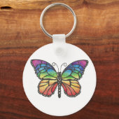 Original Stift & Tinte zeichnend eines Regenbogens Schlüsselanhänger (Vorderseite)