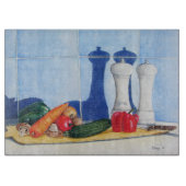 Original Stillleben Gemälde für Vegatables Schneidebrett (Vorderseite)