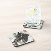 Original stylisches Schwarz-Weiß-Grafikpferd Getränkeuntersetzer (Rechte Seite)