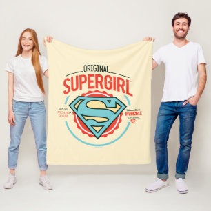 Original Supergirl-Vintag-Logo-Abzeichen Fleecedecke