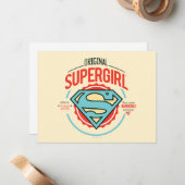Original Supergirl-Vintag-Logo-Abzeichen Mitteilungskarte (Vorderseite/Rückseite Beispiel)