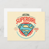 Original Supergirl-Vintag-Logo-Abzeichen Mitteilungskarte (Vorne/Hinten)