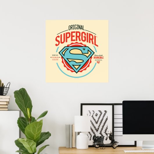 Original Supergirl-Vintag-Logo-Abzeichen Poster (Heimbüro)