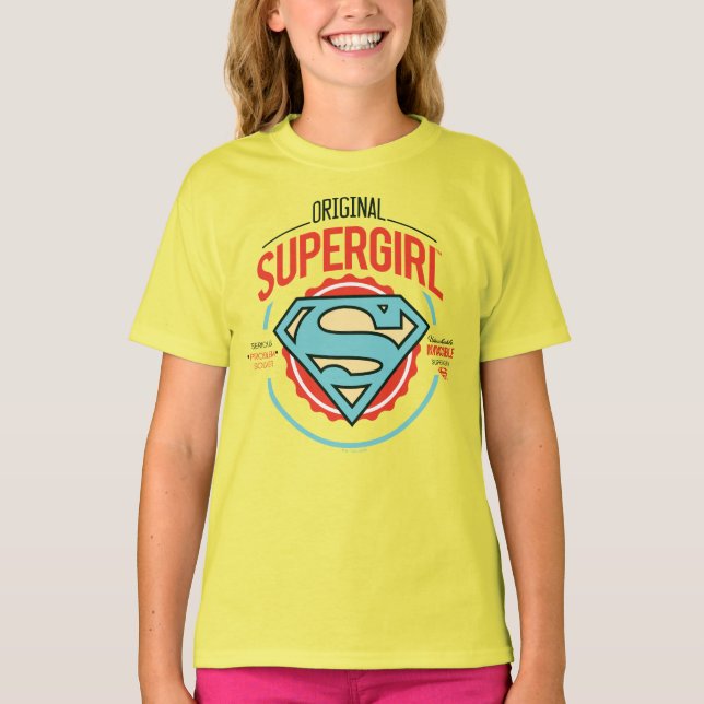 Original Supergirl-Vintag-Logo-Abzeichen T-Shirt (Vorderseite)