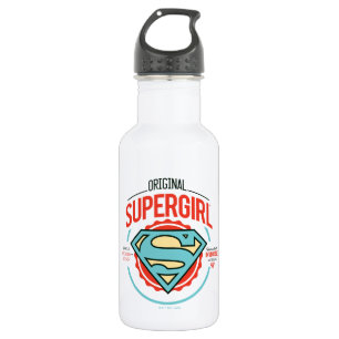 Original Supergirl Vintage Logo Abzeichen Edelstahlflasche