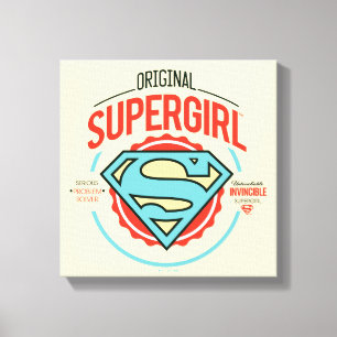 Original Supergirl Vintage Logo Abzeichen Leinwanddruck