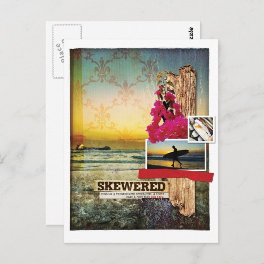 Original Surfthema Digitale Kunstsammlung Postkart Postkarte (Vorne/Hinten)