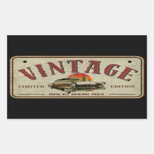 Original-Teile für Vintage Fahrzeuge in limitierte Rechteckiger Aufkleber