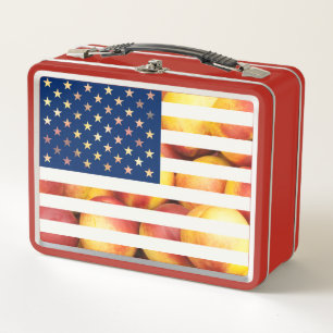 Original Template Patriotic American Flag 4. Juli Metall Lunch Box
