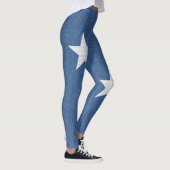 Original Textil Stoff Blau Mode Jean & Star Leggings (Rechts)