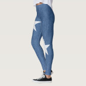 Original Textil Stoff Blau Mode Jean & Star Leggings (Links)