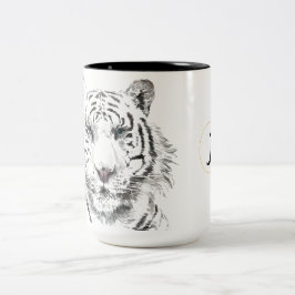 Original Tiger Wasserfarbe Chinesisch Zodiac Monog Zweifarbige Tasse