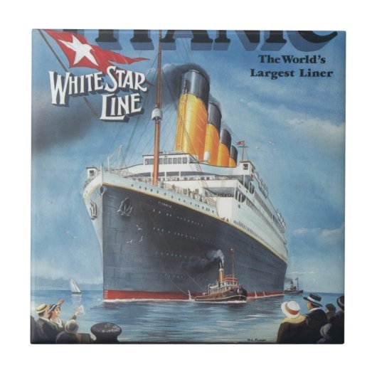 Original Titanisches Vintage Poster 1912 Fliese (Vorderseite)