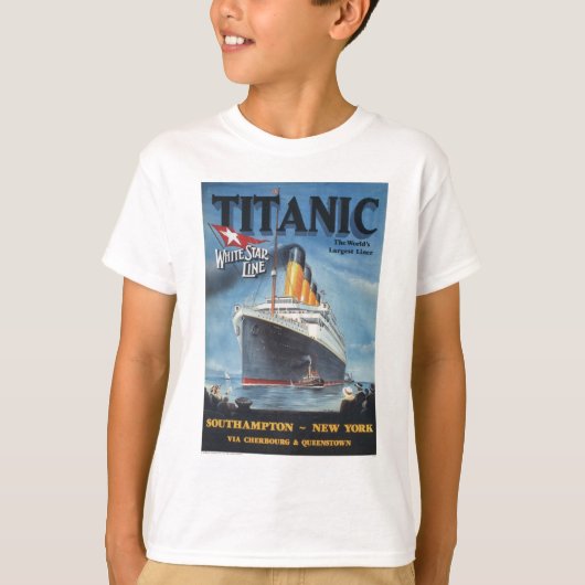 Original Titanisches Vintage Poster 1912 T-Shirt (Vorderseite)