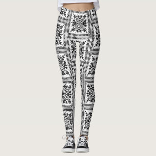 Original Traditionelles Schwarzes Kreuzstich Leggings