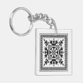Original Traditionelles Schwarzes Kreuzstich Schlüsselanhänger (Vorderseite links)