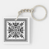 Original Traditionelles Schwarzes Kreuzstich Schlüsselanhänger (Rückseite)